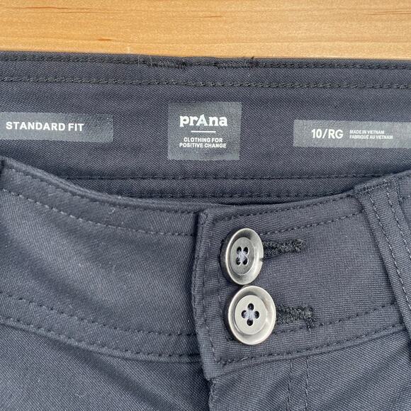 Prana Halle Pants Cargo Pockets Standard Fit Convertible Straight Leg Black 10R - Picture 8 of 10